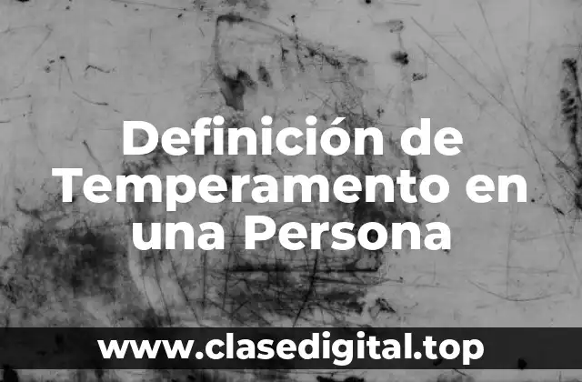 Definición de Temperamento en una Persona
