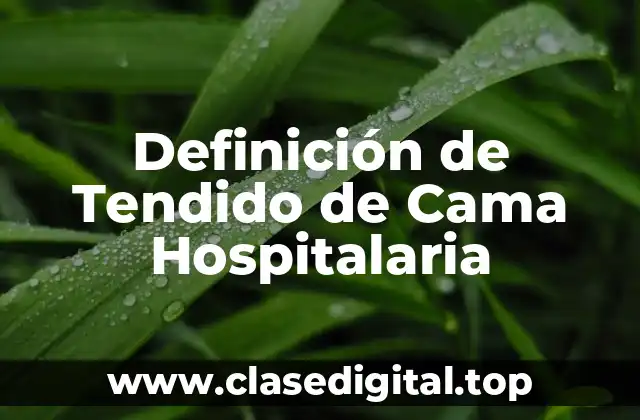 Definición de Tendido de Cama Hospitalaria