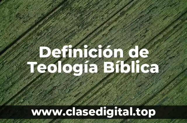 Definición de Teología Bíblica