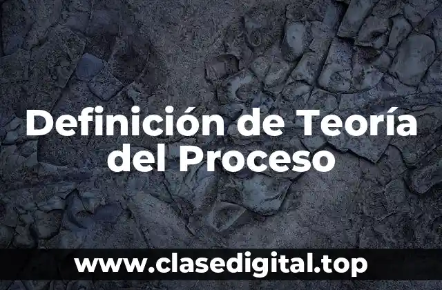 Definición de Teoría del Proceso