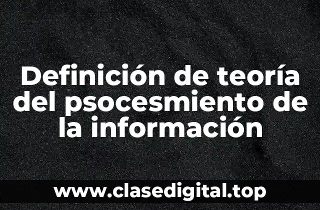 Definición de teoría del psocesmiento de la información
