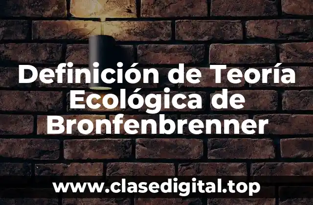 Definición de Teoría Ecológica de Bronfenbrenner