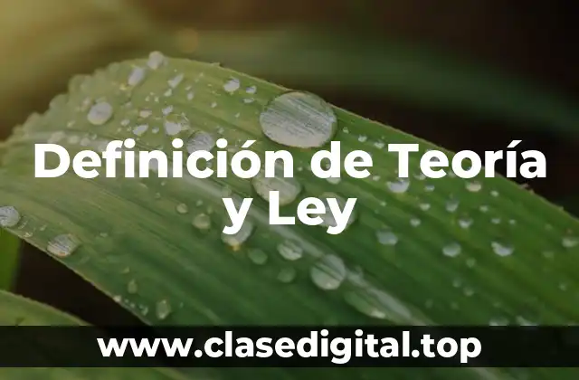 Definición de Teoría y Ley