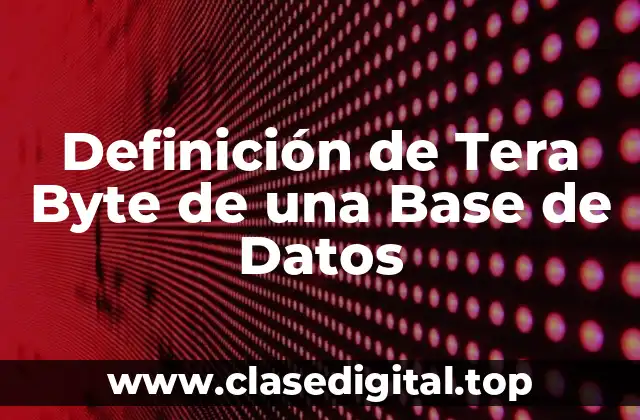 Definición de Tera Byte de una Base de Datos