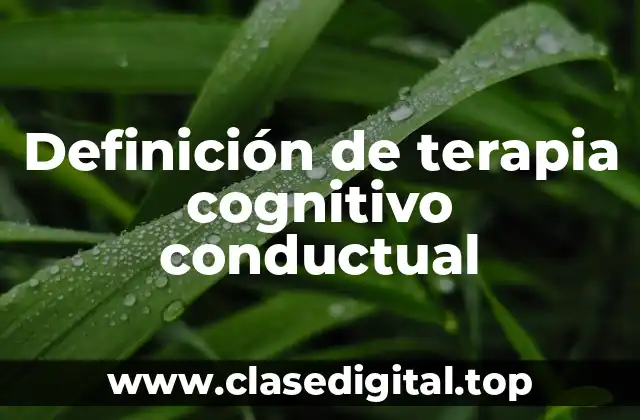 Definición de terapia cognitivo conductual