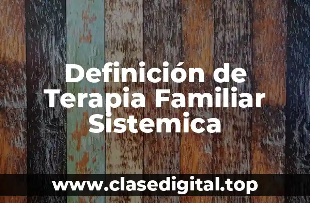 Definición de Terapia Familiar Sistemica