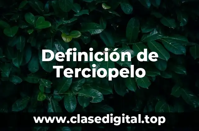 Definición de Terciopelo