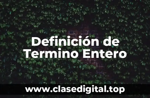 Definición de Termino Entero