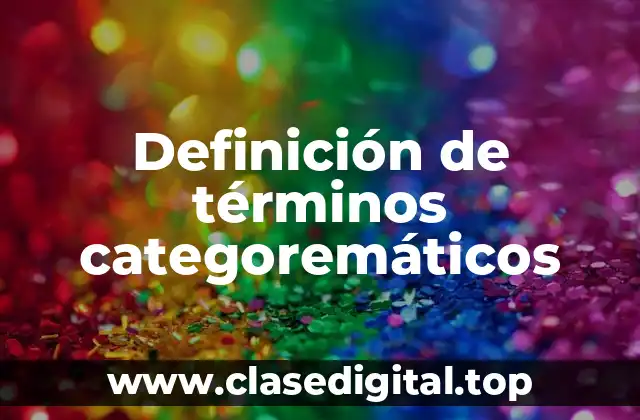Definición de términos categoremáticos