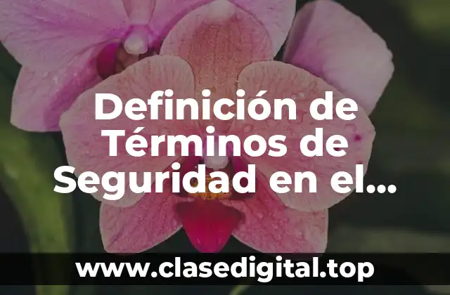 Definición de Términos de Seguridad en el Trabajo