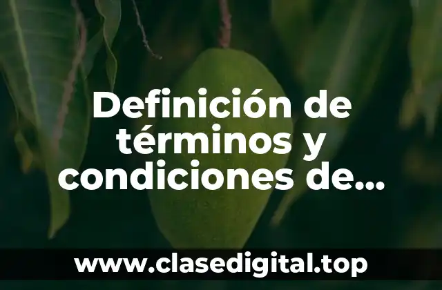 Definición de términos y condiciones de compra al proveedor