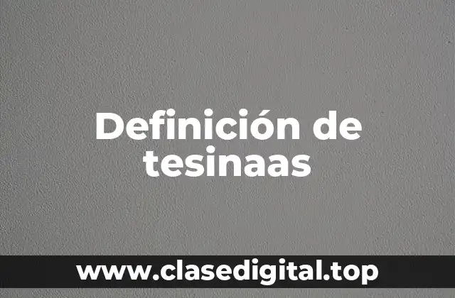 Ejemplos de tesinaas