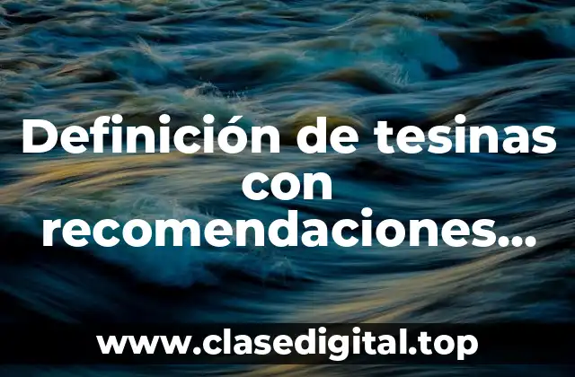 Ejemplos de tesinas con recomendaciones para un sistema de iglesias