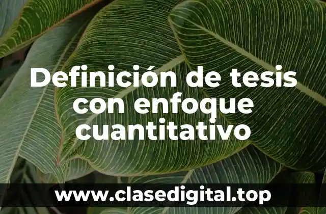 Definición de tesis con enfoque cuantitativo