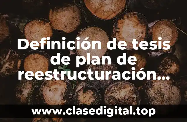 Definición de tesis de plan de reestructuración para una municipalidad