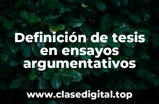 Definición de tesis en ensayos argumentativos