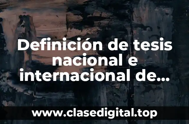 Definición de tesis nacional e internacional de comportamientos del consumidor