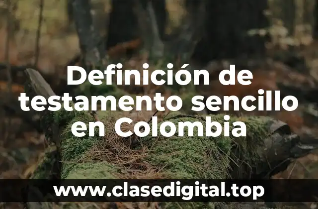 Definición de testamento sencillo en Colombia