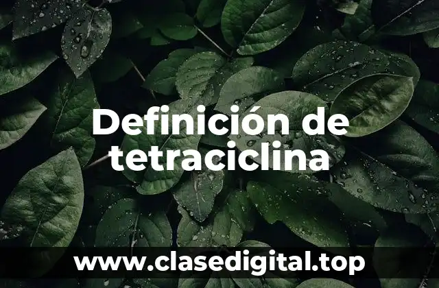 Definición de tetraciclina