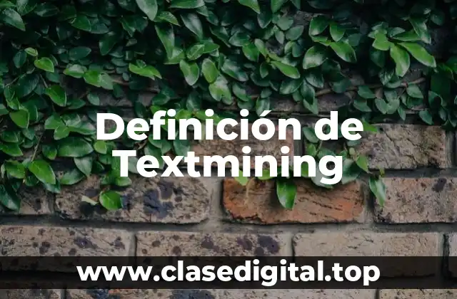 Definición de Textmining