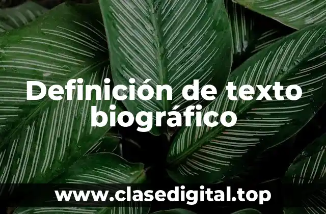 Definición de texto biográfico
