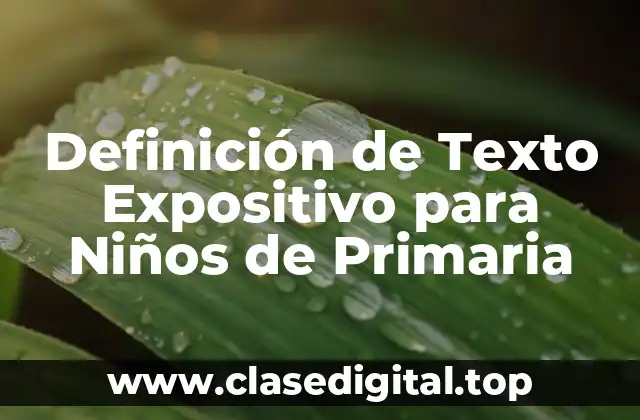 Definición de Texto Expositivo para Niños de Primaria