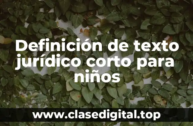 Definición de texto jurídico corto para niños