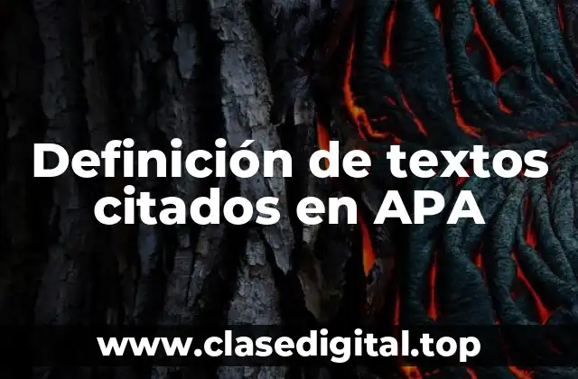 Definición de textos citados en APA