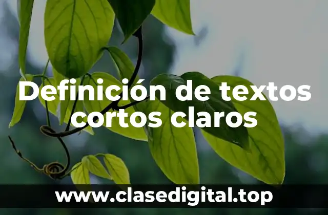 Ejemplos de textos cortos claros