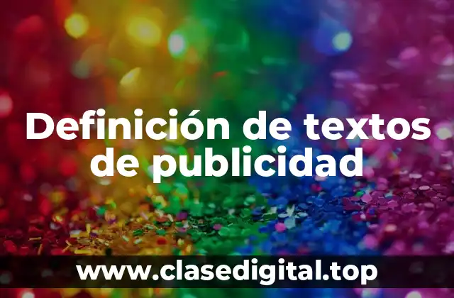 Definición de textos de publicidad