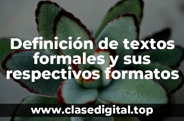 Definición de textos formales y sus respectivos formatos