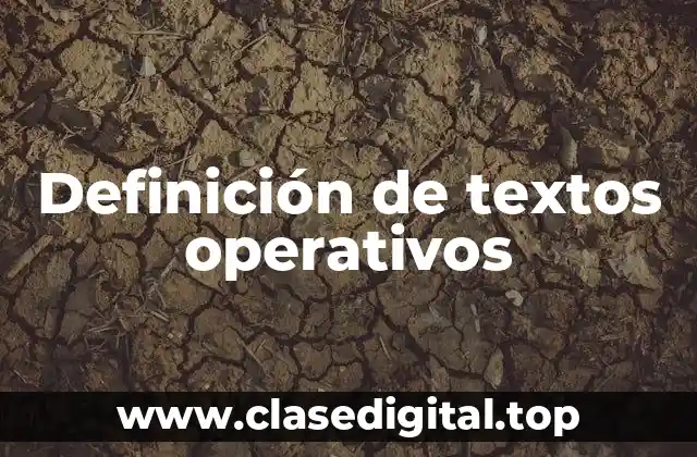 Definición de textos operativos