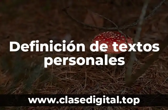 Definición de textos personales