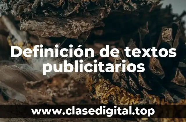 Definición técnica de texto publicitario
