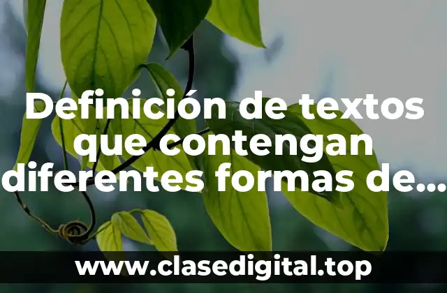 Definición de textos que contengan diferentes formas de nombrar objetos