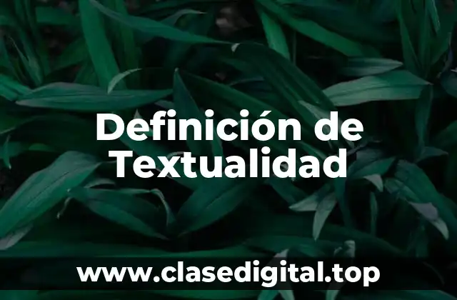 Definición técnica de textualidad