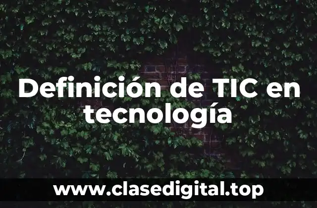 Definición técnica de TIC en tecnología