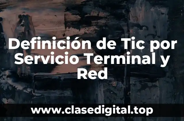 Definición de Tic por Servicio Terminal y Red