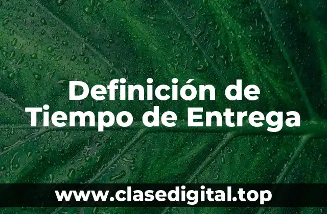 Definición de Tiempo de Entrega