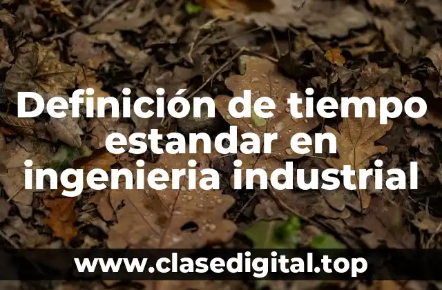 Definición de tiempo estandar en ingenieria industrial