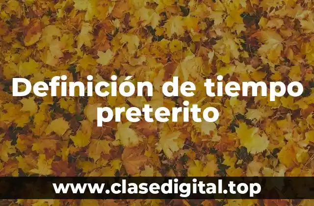 Definición de tiempo preterito