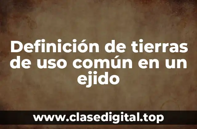 Definición de tierras de uso común en un ejido