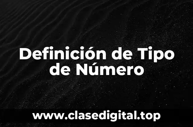 Definición de Tipo de Número