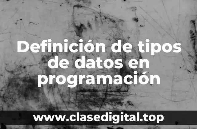 Definición de tipos de datos en programación