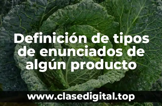 Definición de tipos de enunciados de algún producto