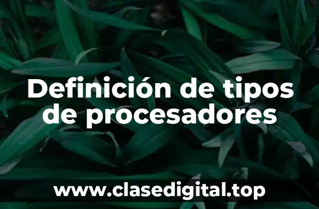 Definición de tipos de procesadores
