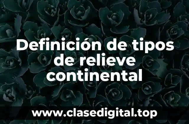 Definición de tipos de relieve continental