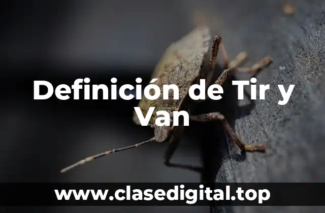 Definición de Tir y Van