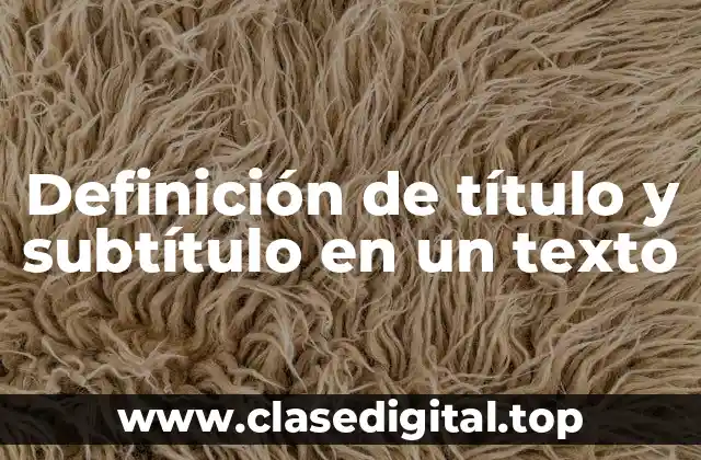 Definición de título y subtítulo en un texto