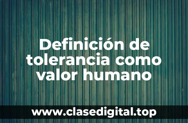 Definición de tolerancia como valor humano